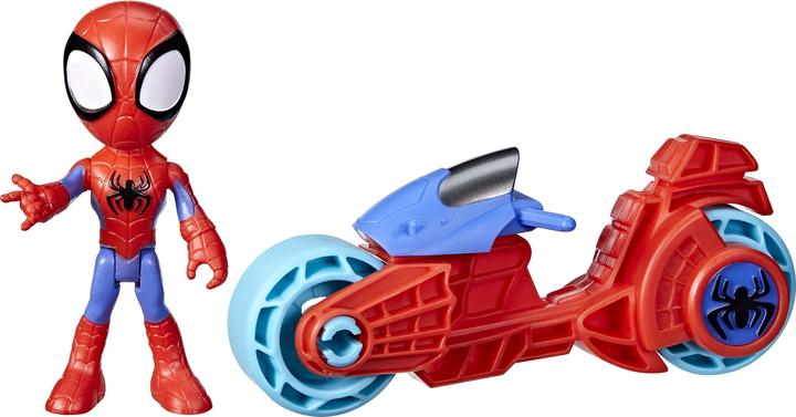 Produktbild Hasbro Spidey and His Amazing Friends Spidey Figur mit Motorrad, Spielzeug für Jungs und Mädchen ab