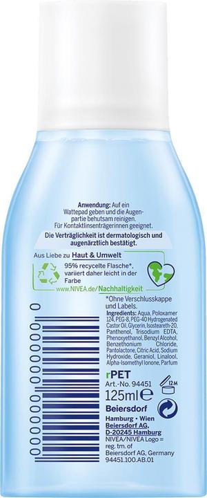 NIVEA zartes Eye Make -up -Entferner, 125 ml (Make-Up Entferner, 125 ml)