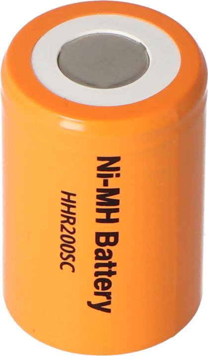 Actual product image Panasonic 4/5 SUB-C HHR200SC NiMH Akku Flattop Abmessungen 22,2x34mm (4/5 SC, 2000 mAh)