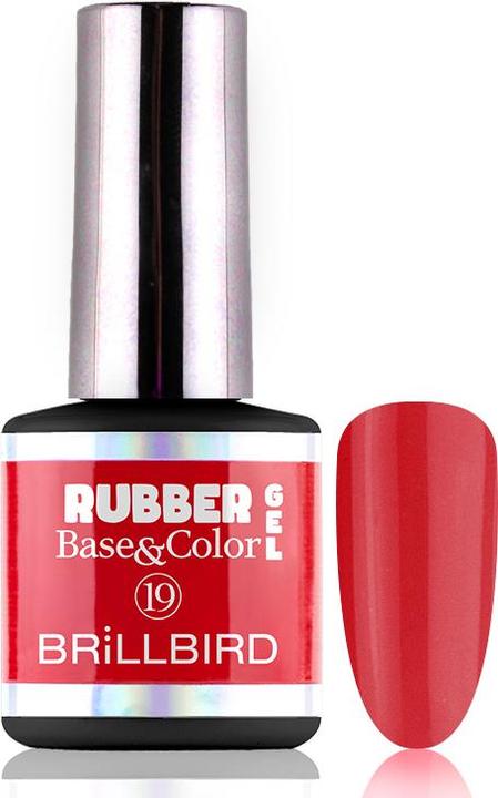 BrillBird Rubber Gel Base&Coral #19 8ml (Coral #19, UV-Gel Lack)