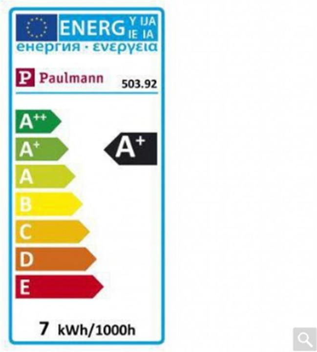 Label énergétique Paulmann Lampe à usage général Zigbee (E27, 7 W, 806 lm, 1 x, E)