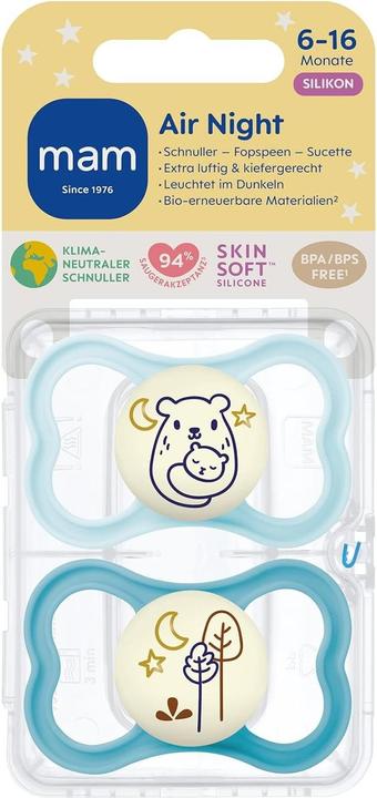 Actual product image MAM Air Night silicone dummy, 2 pieces, 6-16 months (2 x, 6 - 16 M.)