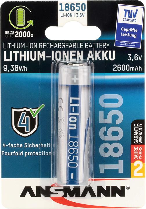 Ansmann 18650 (1 Stk., 18650, 2600 mAh)