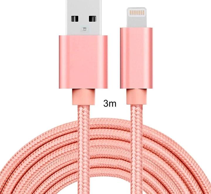 Immagine prodotto Calitron Cavo di ricarica Lightning oro rosa 3m rotondo (3 m, USB 3.2 Gen 1)