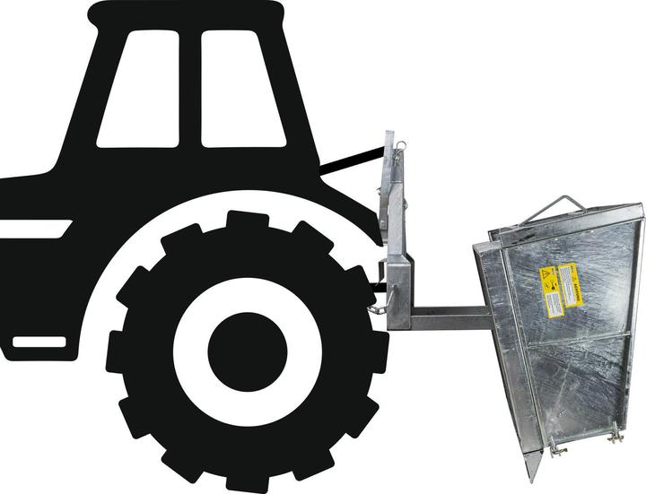 Image du produit Dema Conteneur arrière benne basculante 150cm raclette cat 1 galvanisé (320 l)