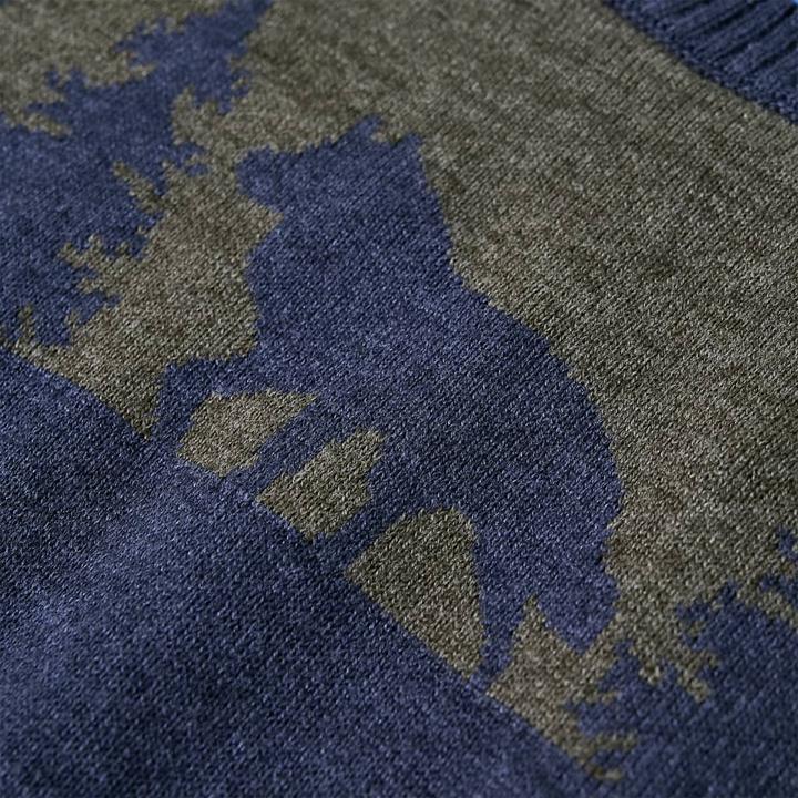 Produktbild VidaXL Kinderpullover Gestrickt Marineblau 140,Material: 100 (140)