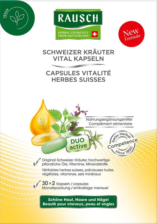 Actual product image Rausch Swiss herbal vitality capsules (60 Piece, Capsules, 90 g)