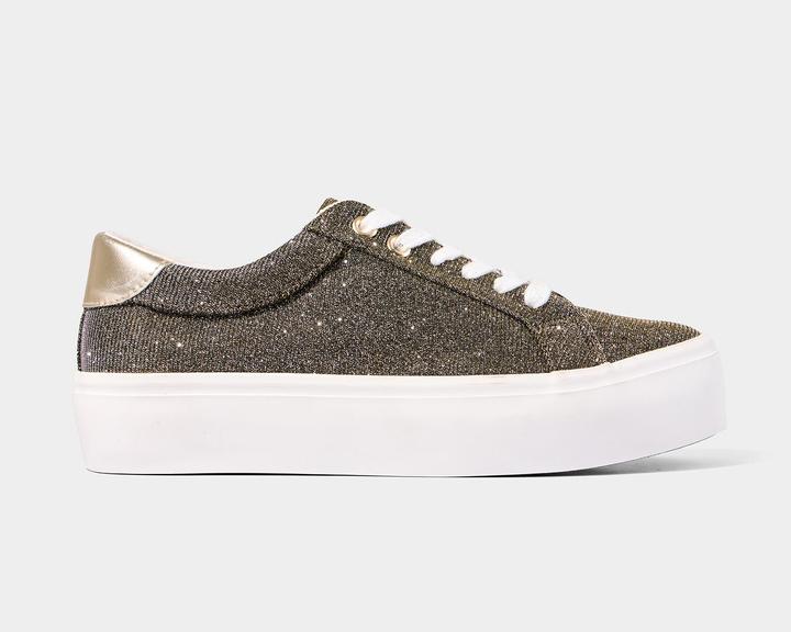 Actual product image Joe Browns Two-Tone Glitter Platform Low-Top Trainers (42)