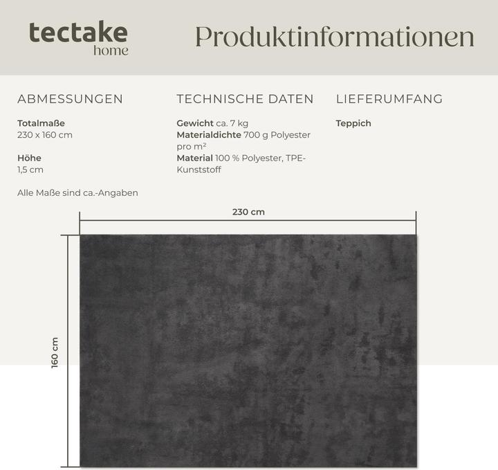 Actual product image tectake Short pile carpet Soft Zone (160 x 230 cm)