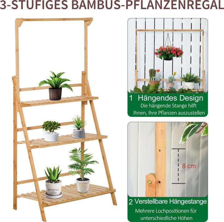 Produktbild Outsunny Pflanzentreppe mit 3 Stufen