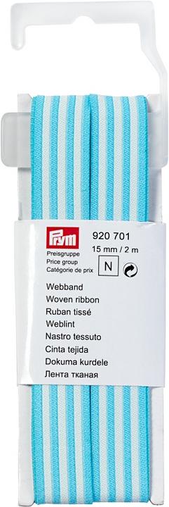 Immagine prodotto Prym Nastro intrecciato, a righe, blu ed ecru 15 mm, 2 m