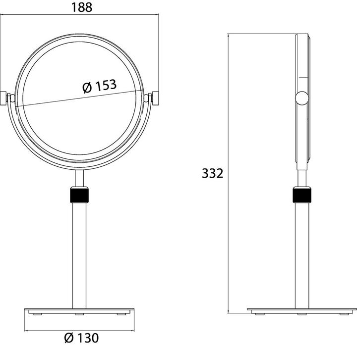 Produktbild Emco pure Standspiegel, höhenverstellbar, Durchmesser 153 mm, chrom, 109400117