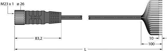 Actual product image Turck Supply cable for multiple passive distributor/PUR connection cable