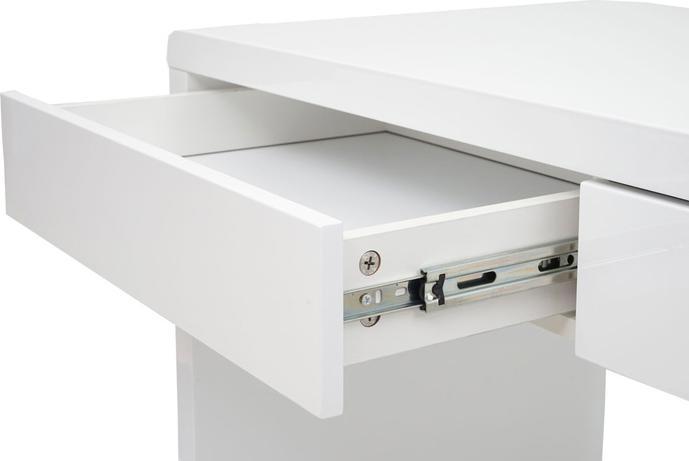 Immagine prodotto Swisshandel24 Tavolino da ufficio, tavolo da computer, tavolo da lavoro, bianco lucido 120x60cm (120 x 60 x 75 cm)