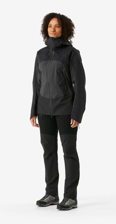 Actual product image Forclaz Women's waterproof rain jacket 20,000 mm water column trekking - MT900 black (XL)