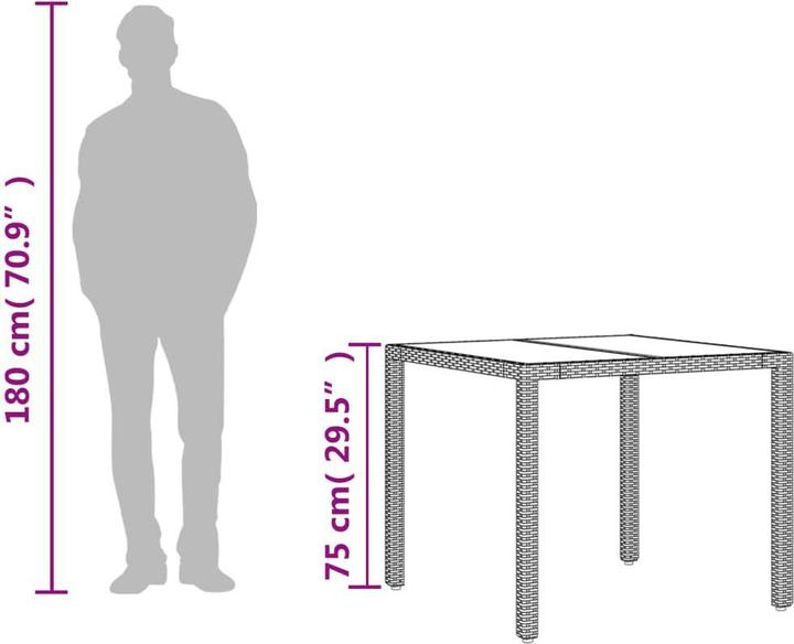 Image du produit VidaXL Gartentisch mit Glasplatte (90 cm)