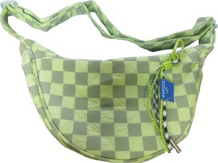 Produktbild Only-Bags.Store Chic Plaid Canvas Crossbody Bag - grosse Kapazität Knödel Stil mit Nylon-Futter & Zip-Verschluss