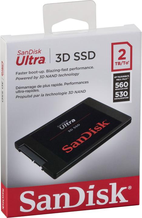 Produktbild SanDisk SSD Ultra 3D 2TB R/W 560/530 MBs SDSSDH3-2T00-G30 (2000 GB, 2.5")