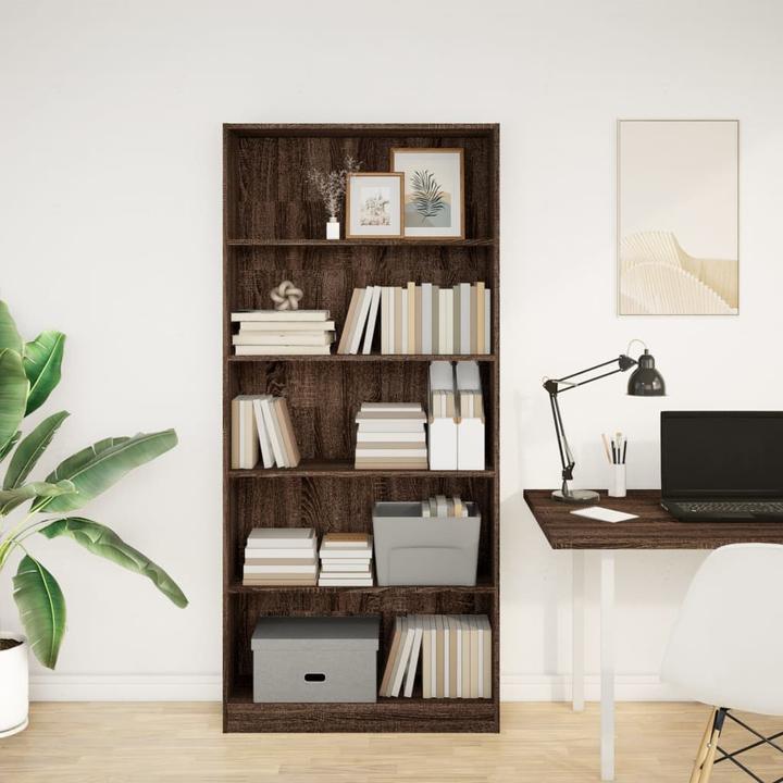 Immagine prodotto VidaXL Bücherregal Regal Standregal Büroregal Aktenregal Braun Eichen-Optik (80 x 24 x 176 cm)
