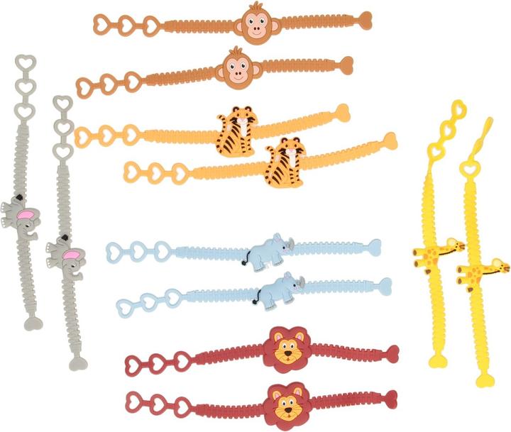 Actual product image LG-Imports Wild Animals bracelet, set of 12 pcs. (19 cm, Plastic)