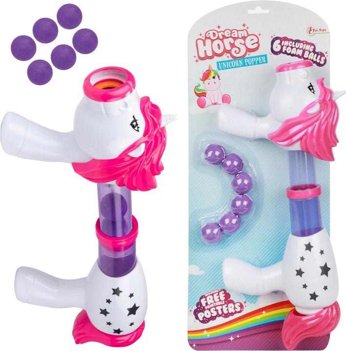 Actual product image Toi-Toys Dream Horse Unicorn Shooting Gun with Foam Bullets