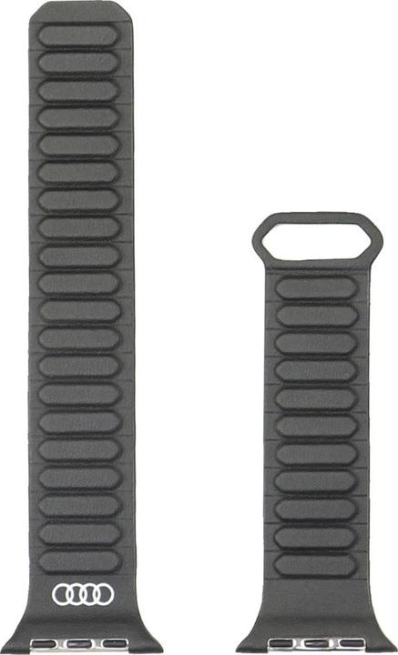 Produktbild Tech-Protect Logo Synthetic Leather Magnetic Ring Strap for Apple Watch 44/45/46/49 mm - Black (Ökologisches Leder, Kunststoff)