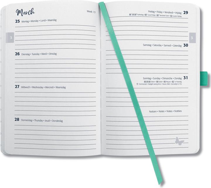 Produktbild Jolie Agenda Flair 2025 J5127 1W/2S mint green ML A5 (A5, Deutsch)