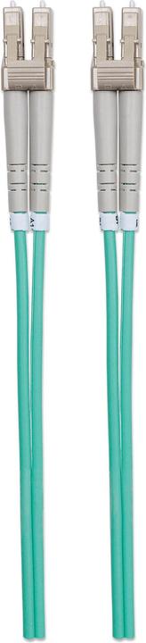 Actual product image Intellinet Fiber optic connection cable LC/LC multimode OM3 aqua (LSOH, CAT7, 3 m)