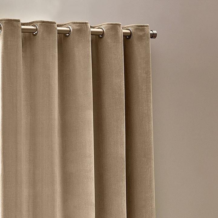 Actual product image Yard Chenille Velvet Eyelet Curtains (229 x 229 cm)