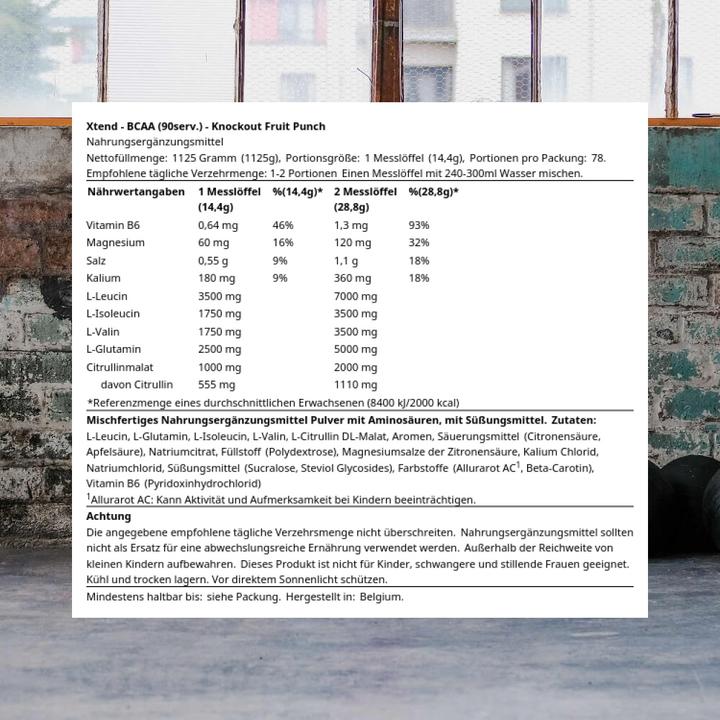 Immagine prodotto Xtend BCAA originali (Punch di frutta Knockout, 1 x)