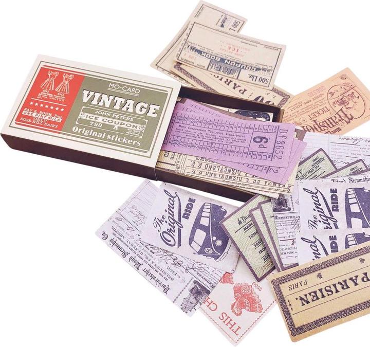 Actual product image JTI 60x sticker labels in box, vintage - No. 6
