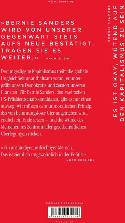 Produktbild Es ist okay, wütend auf den Kapitalismus zu sein (Deutsch, Bernie Sanders, 2023)