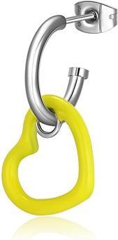 Produktbild Sagapo S'Agapo Single Steel Earring With A Yellow Heart 2in1 Vibes Svb38