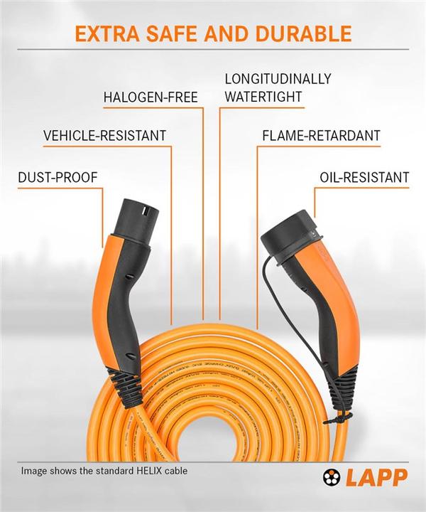 Immagine prodotto Lapp Mobility Selbstaufrollendes Ladekabel Typ 2, bis zu 22 kW, 7 m, orange (Tipo 2, 22 kW, 32 A, 7 m)