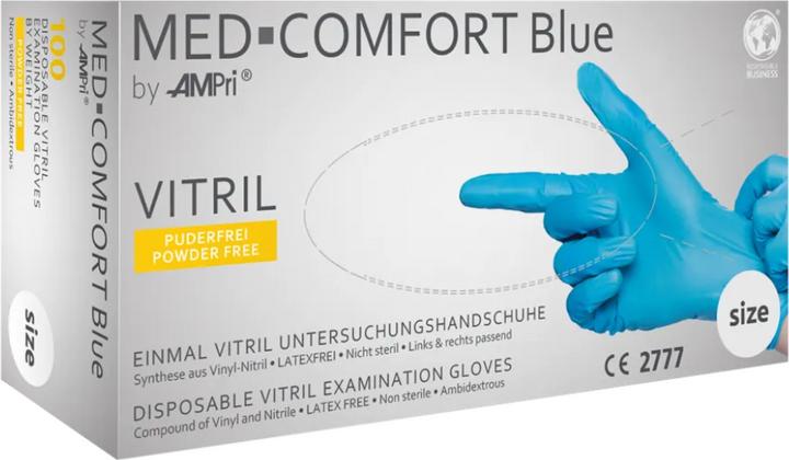 Immagine prodotto Ampri Guanto monouso Med Comfort Blue Vitril taglia S blu misto vinile-nitrile EN 420, EN 374, EN 455... (S)