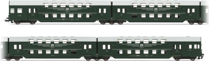 Actual product image Rivarossi DR 4-part double-decker coach with driving trailer green/grey Ep. IV (Track IV)