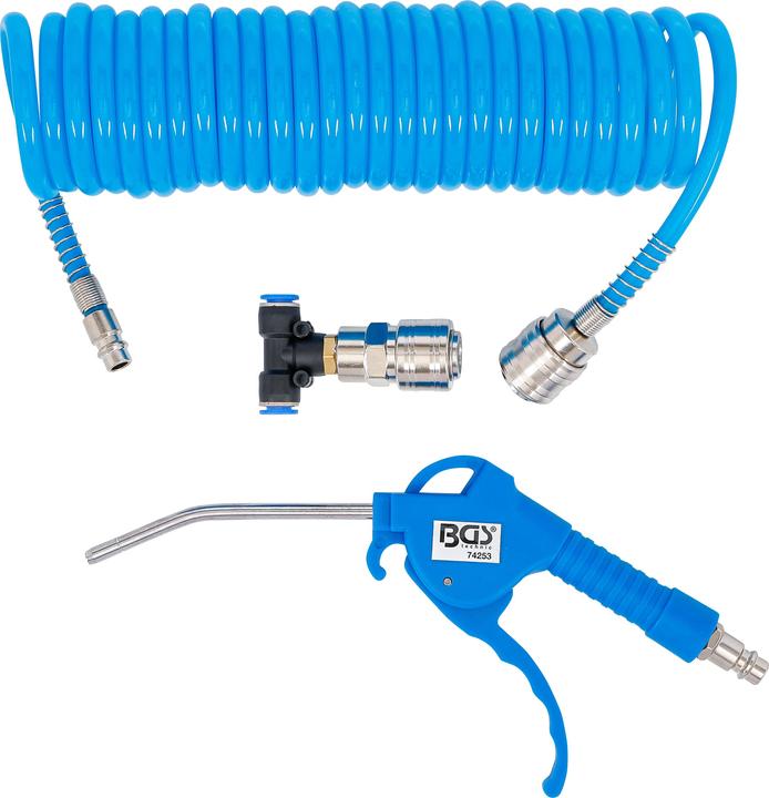 Produktbild BGS Druckluft-Ausblaspistole | mit Druckluft-Spiralschlauch und T-Verbinder