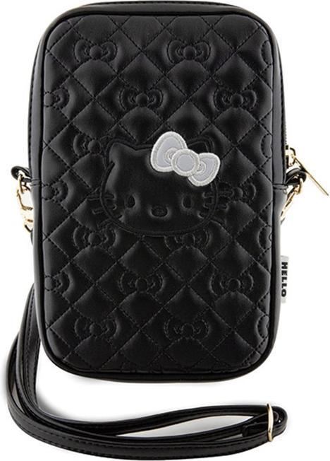 Immagine prodotto Hello Kitty Custodia a tracolla in pelle PU Qulited - nero (Apple iPhone 16)
