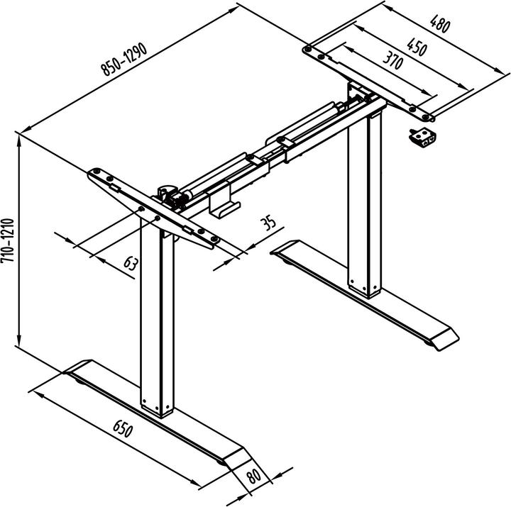 Produktbild tectake Elektrisches Tischgestell