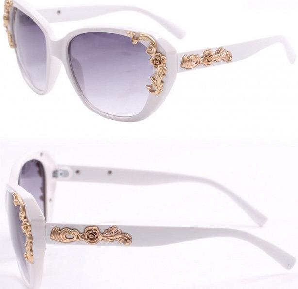 Hermex Damen Elegante Sonnenbrille UV400 - Weiss