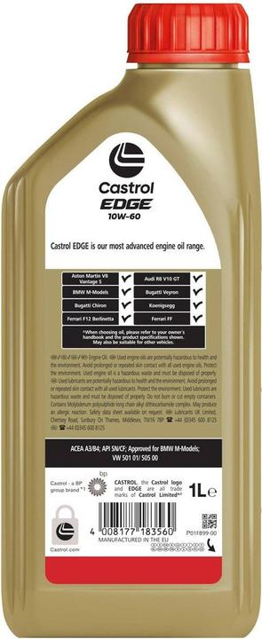 Produktbild Castrol Motorenöl EDGE Supercar 10W-60 Titanium, 1 l (1 l, SAE 10W-60)