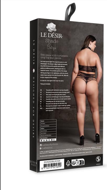 Productafbeelding Le Désir Carpo XLVI - Tweedelig met coltrui, croptop en panty - Plus Size (Eén maat voor iedereen)