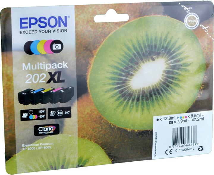 Actual product image Epson 202XL Claria Premium Multipack (M, Y, FC, C, PBK)