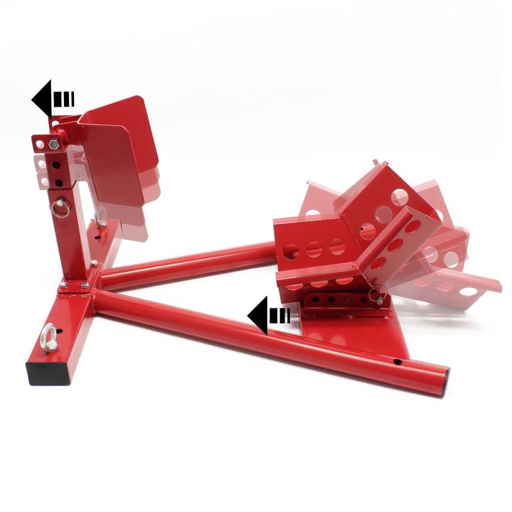 Actual product image Wiltec Motorcycle Front Wheel Chock for 13-17” Tyres with 90-130mm Width as Mounting Stand for Safe Storage