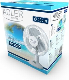 Produktbild Adler Tischventilator Durchmesser 23cm weiss/35 Watt, Schutzgitter (56 dB)