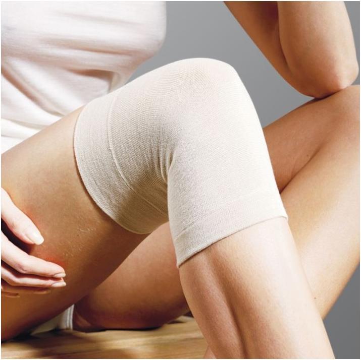 Produktbild Eusana Knie- und Ellbogenwaermer anatomisch beige Paar (L)