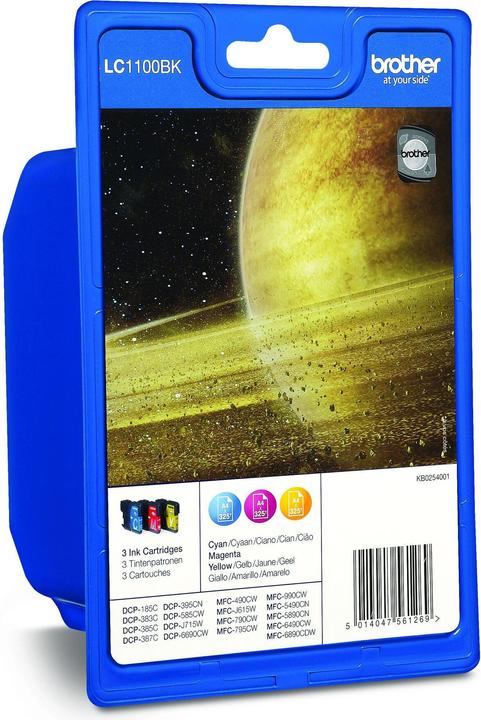 Actual product image Brother LC1100 Rainbow Pack (M, Y, C)