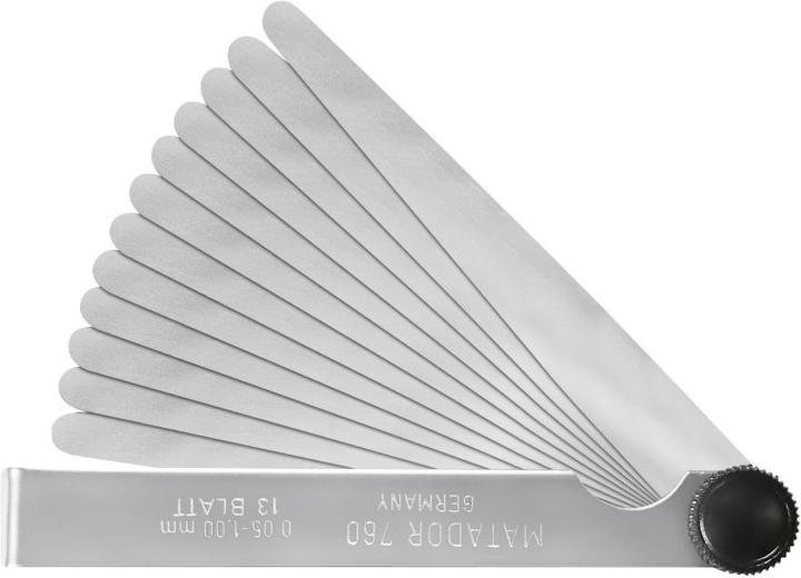 Produktbild Matador Fühlerlehren 100 mm Blatt 13 x 0.05 - 1.00 (10 cm)