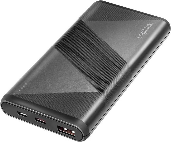 Immagine prodotto LogiLink Batteria ausiliaria mobile, 10.000 mAh, 2x USB, nero Batteria ausiliaria portatile per smartphone e (10000 mAh, 18 W, 37 Wh)