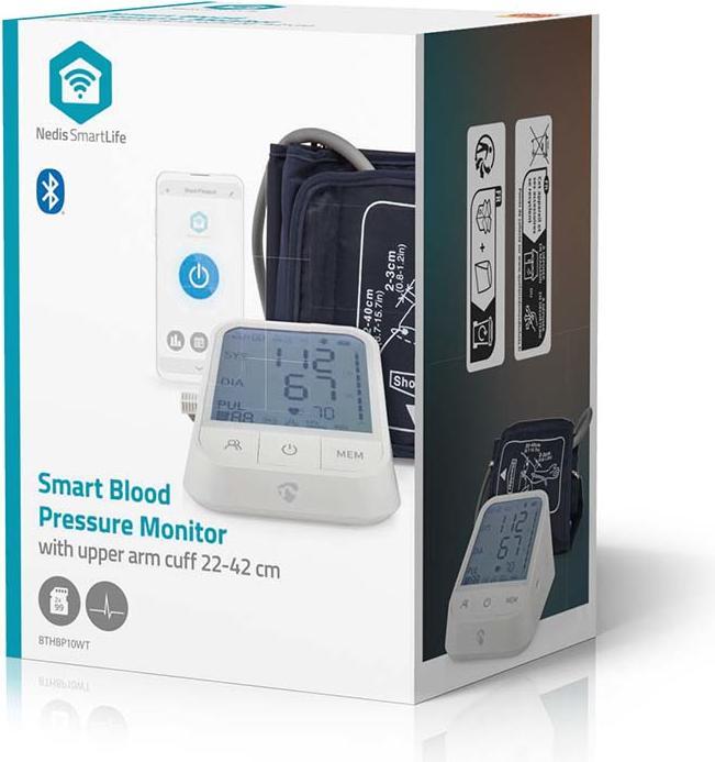 Actual product image Nedis SmartLife Blood Pressure Monitor | Arm | Bluetooth | LCD Display | 22 - 42 cm | Display of (Blood pressure monitor upper arm)